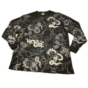 Avirex Thermal Shirt AOP Mens 3XL Chinese Dragon All Over Print Y2K
